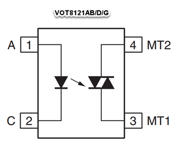 Block Diagram - Vishay VOT8024AM and VOT8121Ax PhotoTRIAC Optocouplers